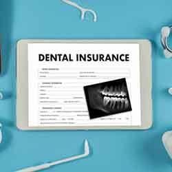 Dental insurance form on tablet