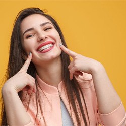 Lady shows off pretty smile